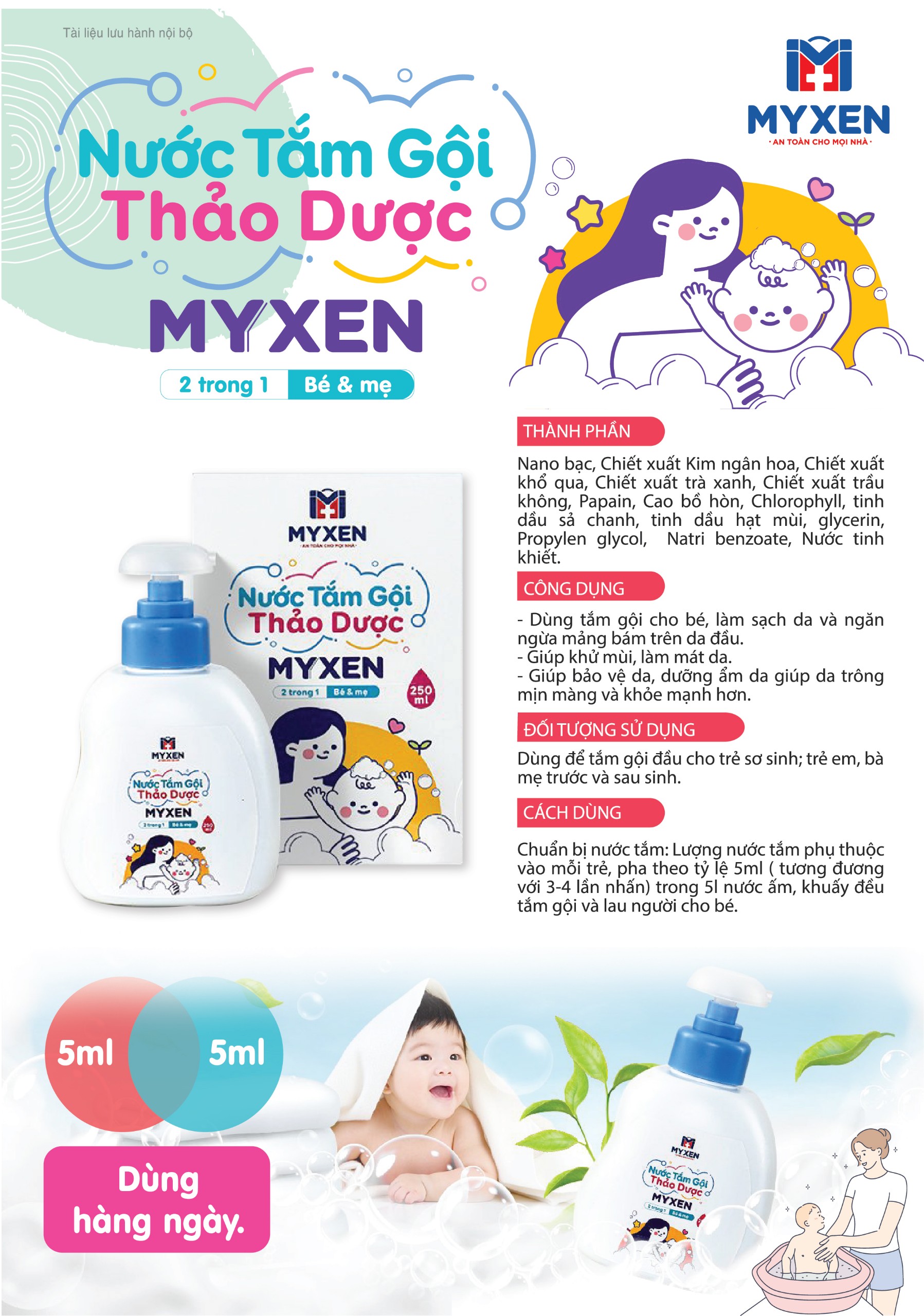 Nước Tắm Gội Thảo Dược MYXEN